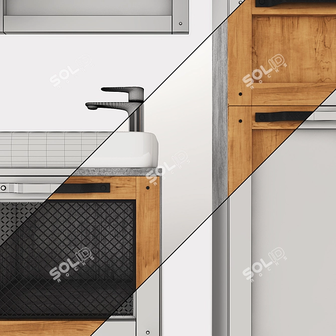 Bricklayer Loft Bathroom Set 3D model image 3