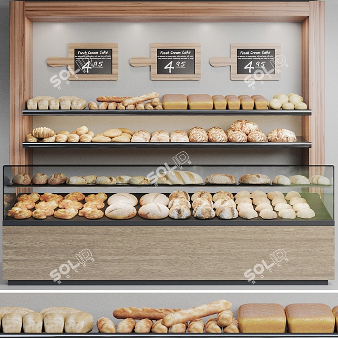 Artisan Delights: Bread, Pastries, Baguettes 3D model image 1