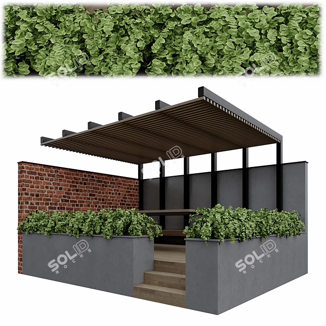 Versatile Outdoor Pergola: Pergola_02 3D model image 8