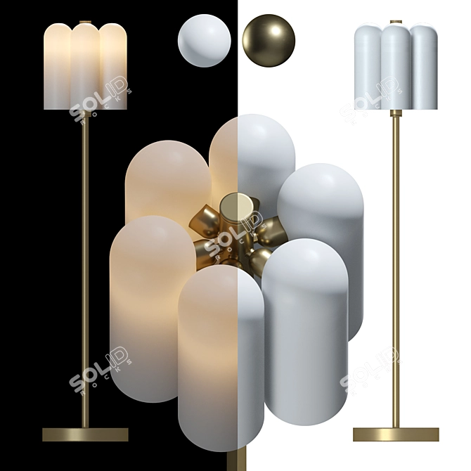 Modern Minimalist Floor Lamp: Odyssey 6 3D model image 3