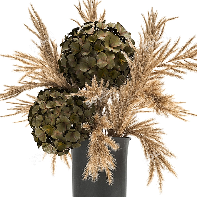 Elegant Dry Floral Bouquet in Menu Cyclades Vase 3D model image 2