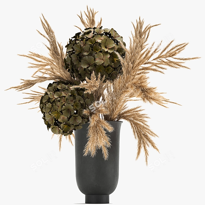 Elegant Dry Floral Bouquet in Menu Cyclades Vase 3D model image 4