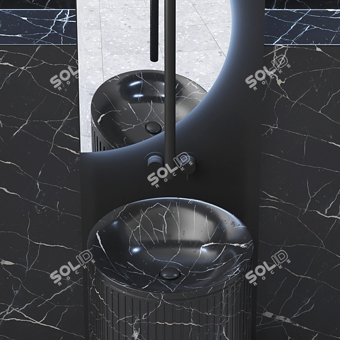 Elegant Marble Bathroom Set 3D model image 3