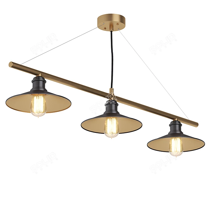 OM Chandelier Classic: Elegant Brass Pendant 3D model image 1