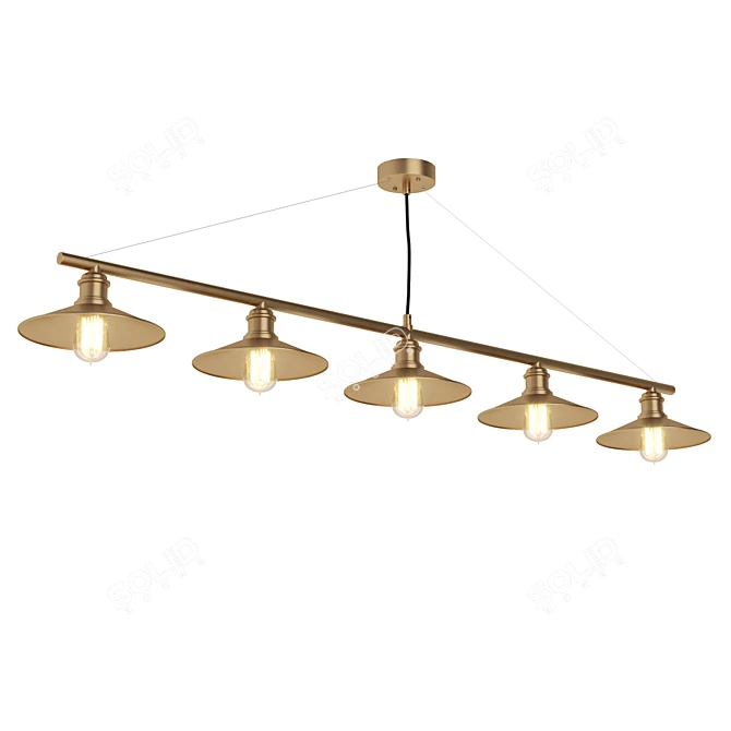 OM Chandelier Classic: Elegant Brass Pendant 3D model image 5