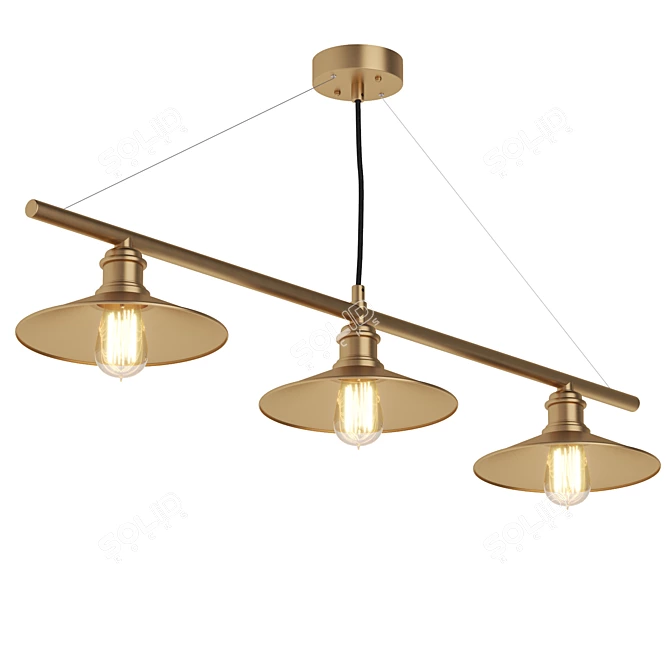 OM Chandelier Classic: Elegant Brass Pendant 3D model image 6