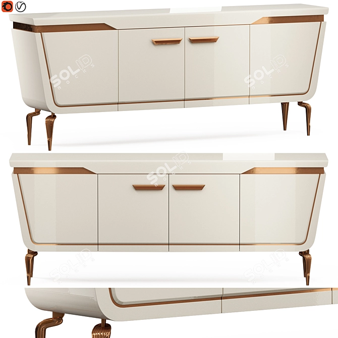 Luxurious Newland Bugatti Timepiece 3D model image 1