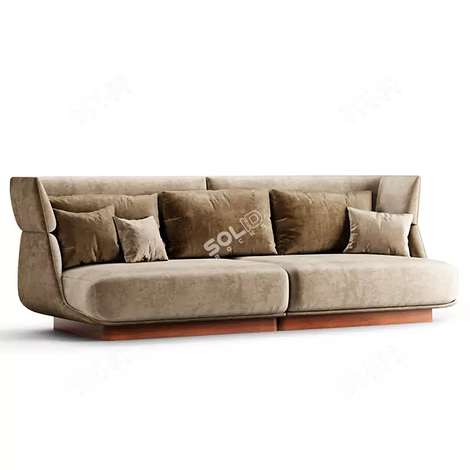 Luxury Lancaster Sofa by Bentley 3D model image 2