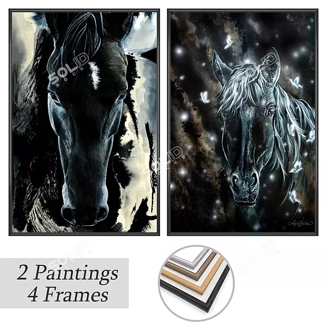 Versatile 2-Piece Wall Art Set 3D model image 1