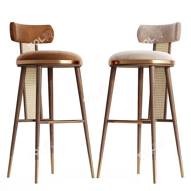 Blakey Bar Chair: Stylish Seating for Modern Spaces 3D model image 1