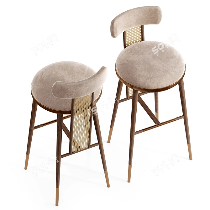 Blakey Bar Chair: Stylish Seating for Modern Spaces 3D model image 4