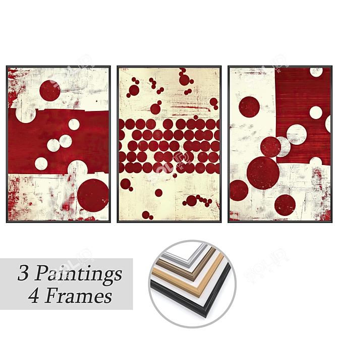 Gallery Collection: Wall Paintings Set 3D model image 1