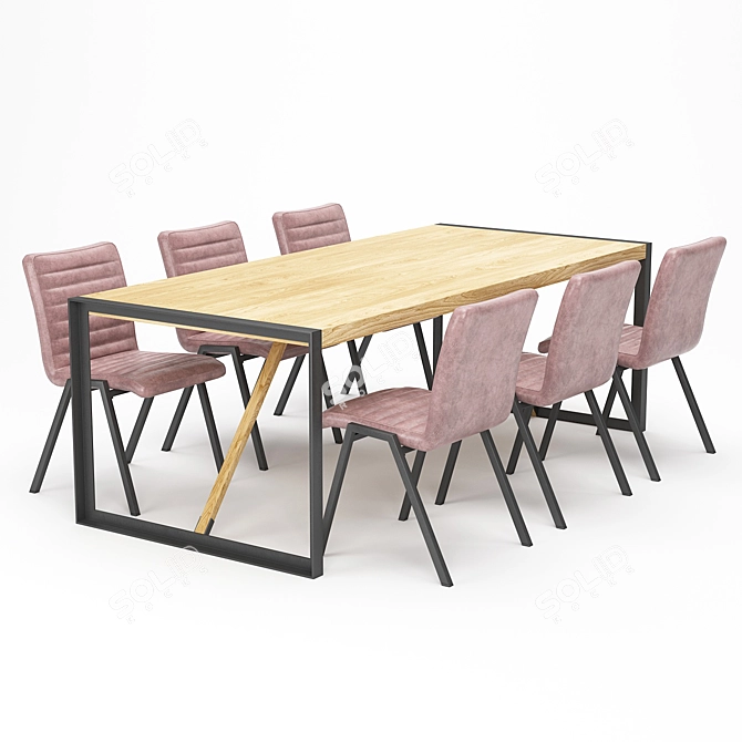 Modern 3D Dining Table 125 3D model image 1