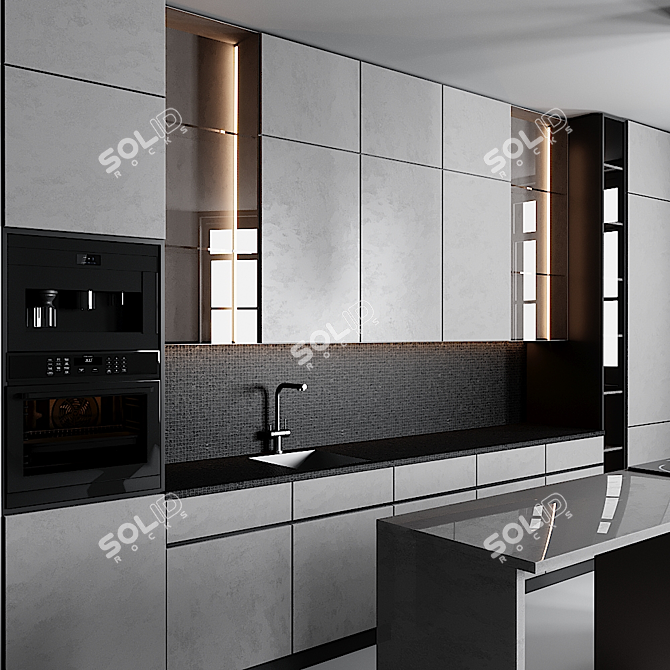 Modern Kitchen 3D Model 3D model image 2