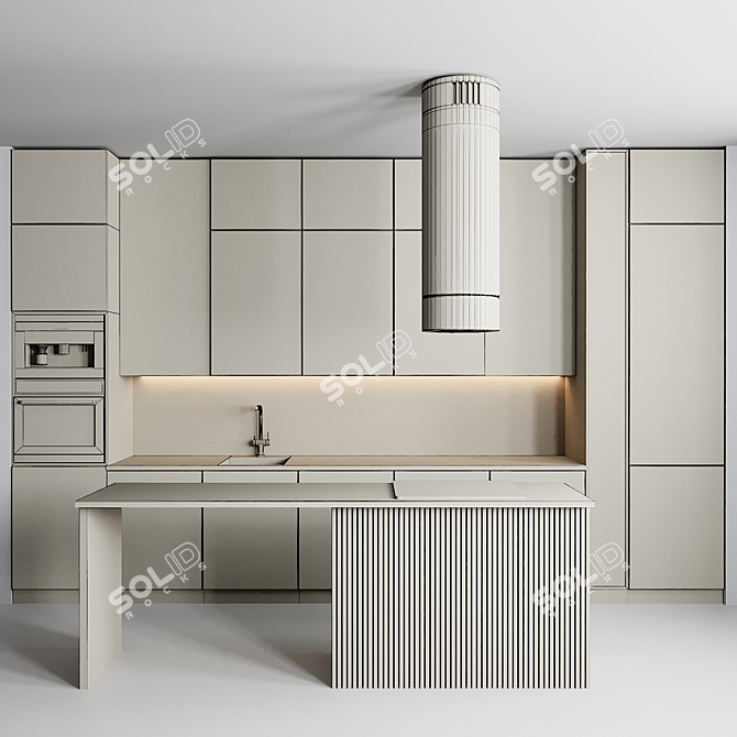 Modern Kitchen 3D Model 3D model image 5