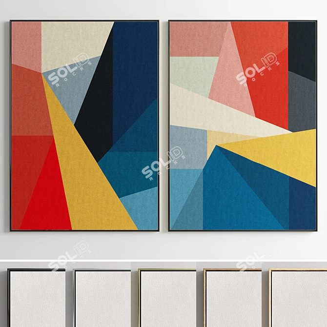 Modern Abstract Frame Set 3D model image 1