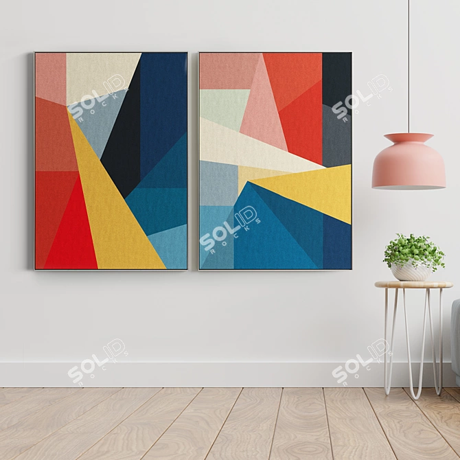 Modern Abstract Frame Set 3D model image 4