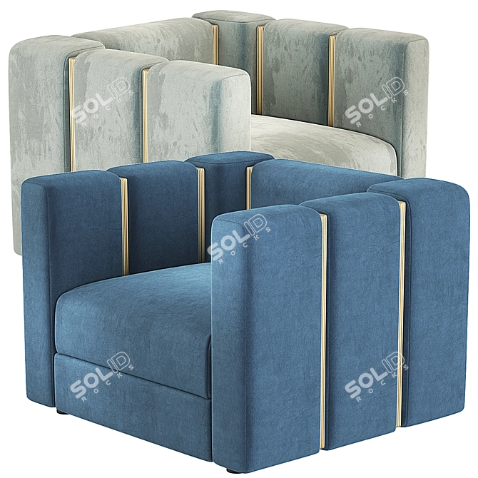 Luxurious Rugiano Italia Club Armchair 3D model image 3