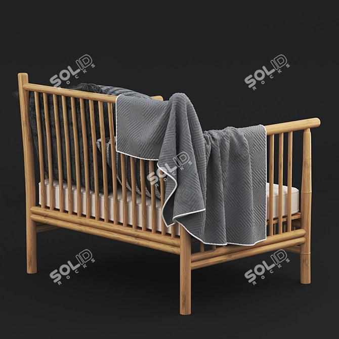 Elegant Bamboo Armchair: Exotan Elegance 3D model image 5