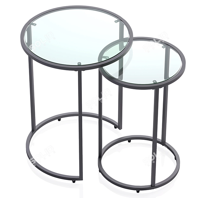 Modern Round Nesting End Tables 3D model image 2