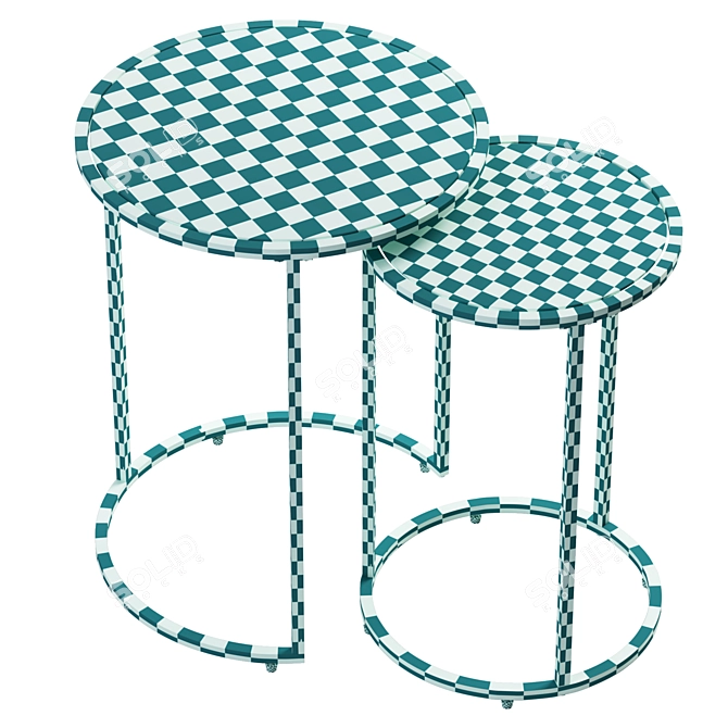 Modern Round Nesting End Tables 3D model image 4