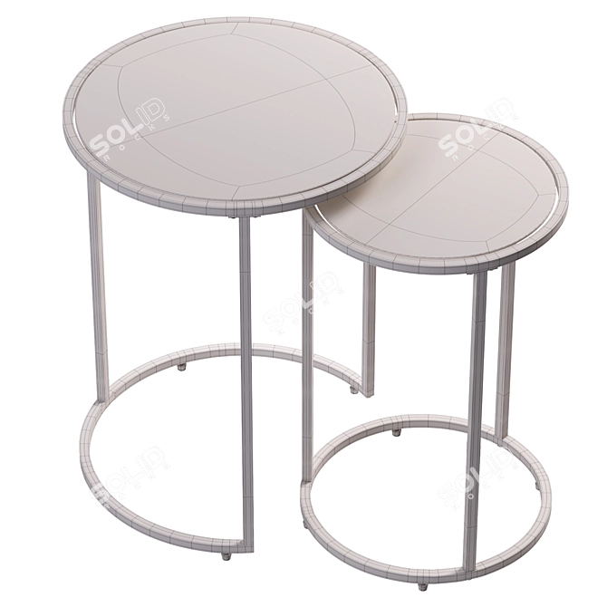 Modern Round Nesting End Tables 3D model image 5