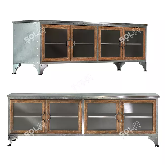 Metal Kontor Lowboard - Stylish and Spacious 3D model image 1