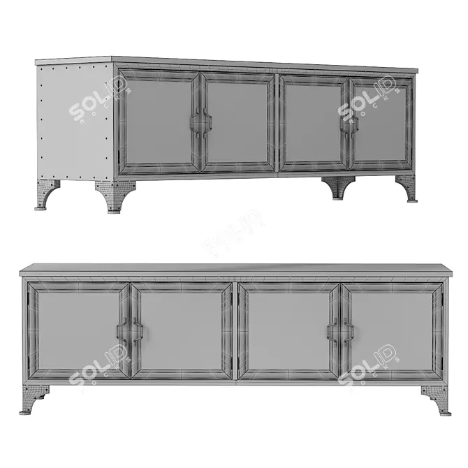 Metal Kontor Lowboard - Stylish and Spacious 3D model image 2