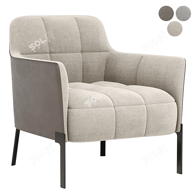 Modern RIBOT Armchair: Sleek Design 3D model image 3