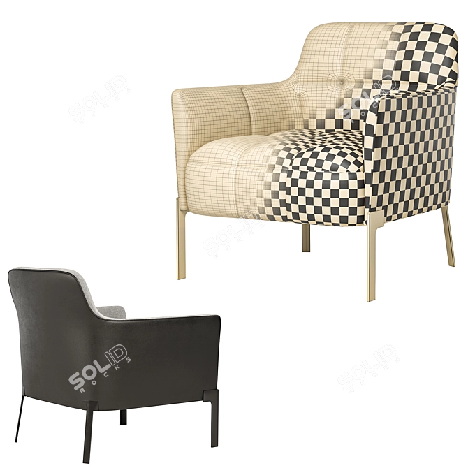 Modern RIBOT Armchair: Sleek Design 3D model image 5