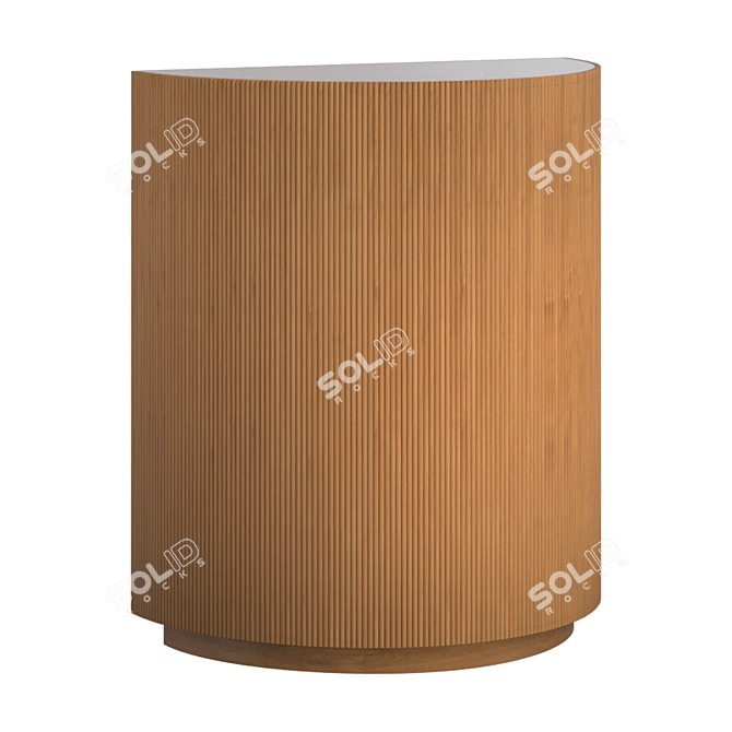 Silvia Oak and Rattan Bar Cabinet 3D model image 1