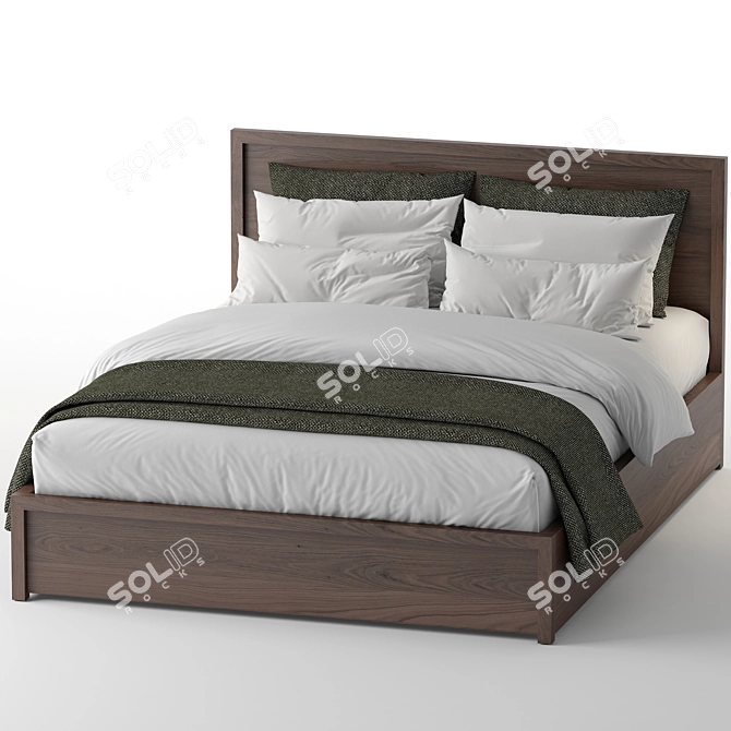 Modern Queen Panel Bed by EQ3 3D model image 2