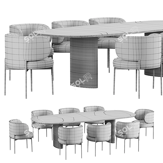 Akiko Gallotti Radice Dining Table 3D model image 6