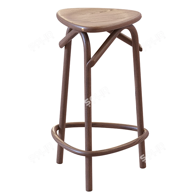 Modern Trio Upholstered Stool 3D model image 1