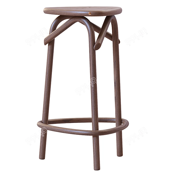 Modern Trio Upholstered Stool 3D model image 2