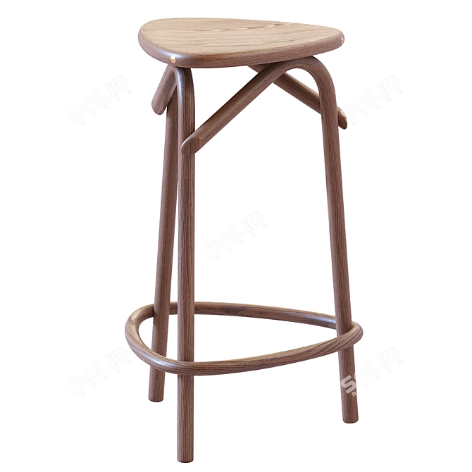 Modern Trio Upholstered Stool 3D model image 4