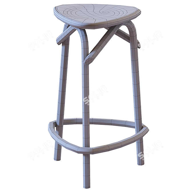 Modern Trio Upholstered Stool 3D model image 5