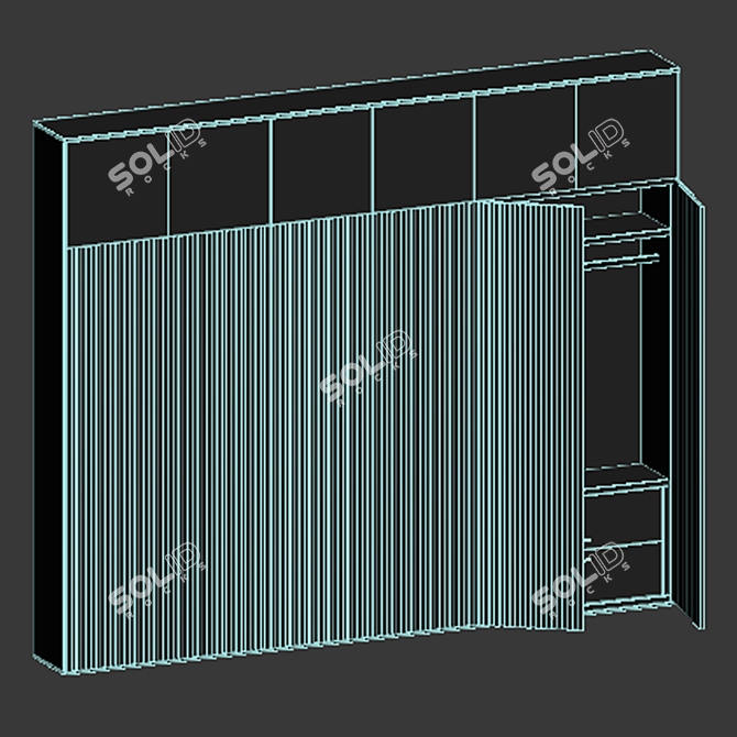 Modern 360cm Wardrobe: Sleek Design! 3D model image 3