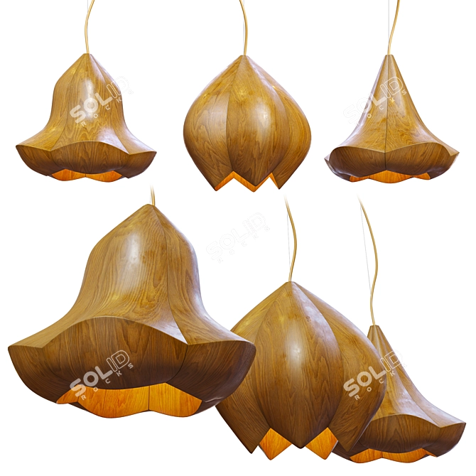 Cherry Blossom Pendant Light 3D model image 1