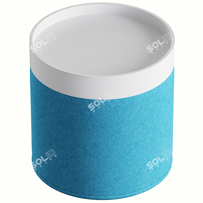 Softline Drum Pouf - Stylish and Comfortable Seating 3D model image 4
