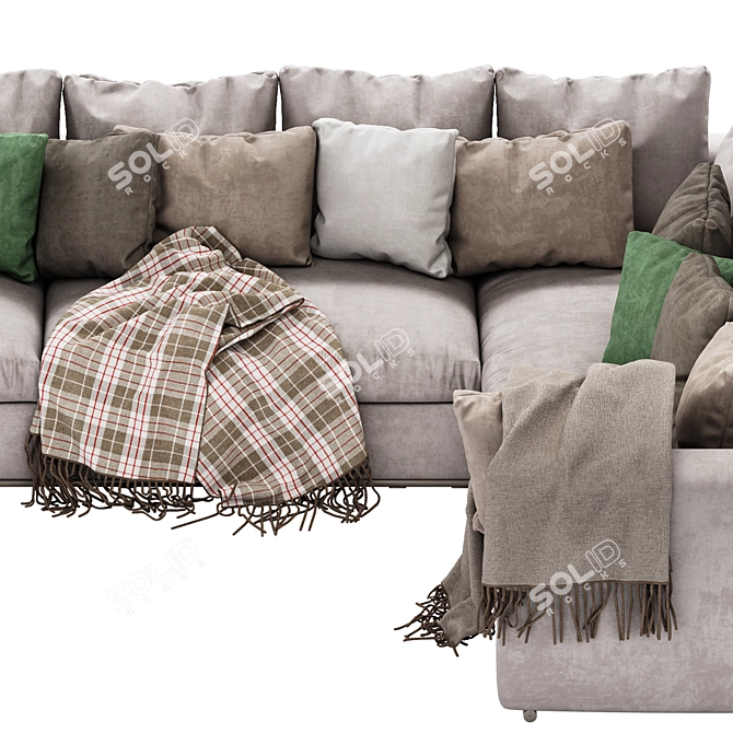 FLEXFORM Asolo 270 XF: Sleek Sofa with UV Mapping 3D model image 6