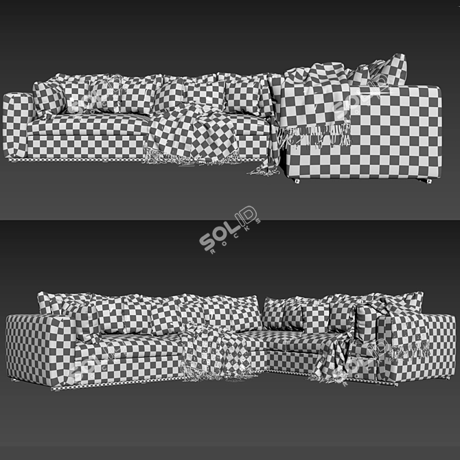 FLEXFORM Asolo 270 XF: Sleek Sofa with UV Mapping 3D model image 7