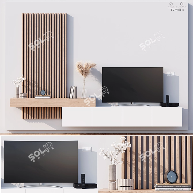 Sleek TV Wall Mount 3D model image 1