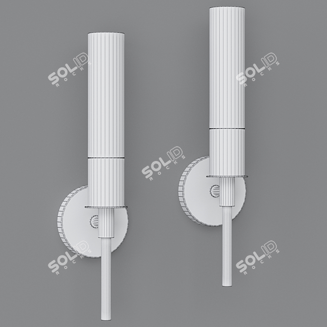 Glacial Glow LED Sconce: Chrome Beauty 3D model image 2