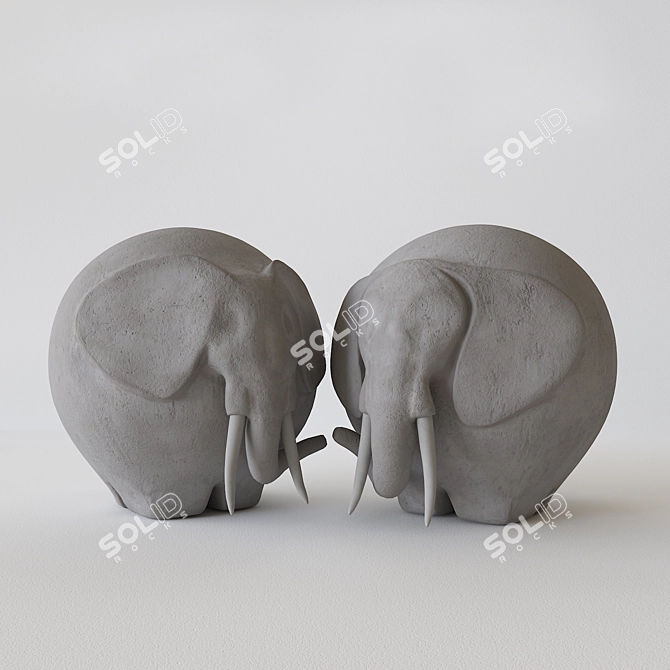  Majestic Elephant Sculpture 3D model image 1