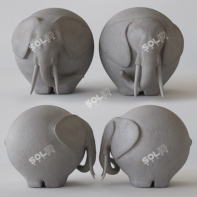  Majestic Elephant Sculpture 3D model image 2