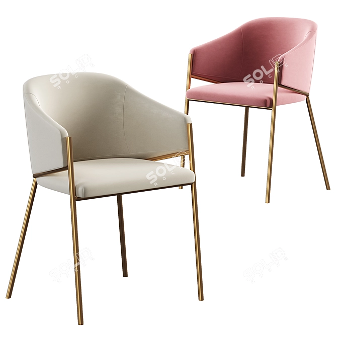 Sleek Dill Dining Chair 3D model image 2