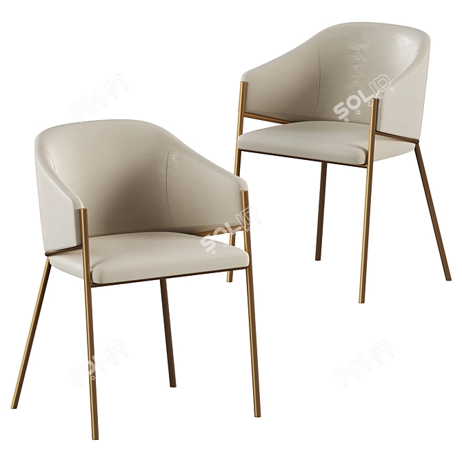 Sleek Dill Dining Chair 3D model image 3