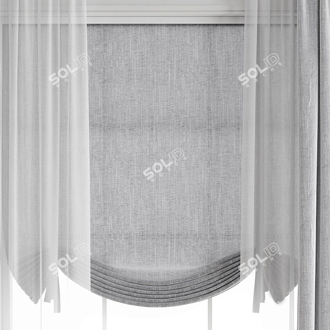 Polygonal Curtain Model - High Quality 3D model image 4