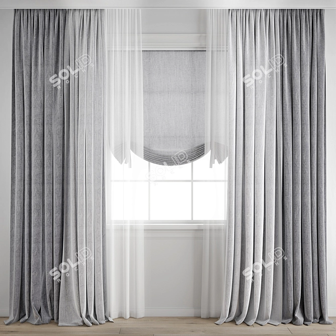 Polygonal Curtain Model - High Quality 3D model image 6